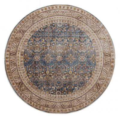 Gianna Traditional 5'0" x 5'0" Area Rug in Blue Indoor Area Rug | Tapis Traditionnel Gianna 5'0" x 5'0" en Bleu