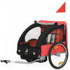Aosom 2 Seat Bike Trailer for Kids Double Baby Toddler 80lbs Load w/ Steel Frame, 5-Point Safety Belts, Universal Bicycle Connect, Reflectors, Red Flag, Waterproof Cover, Red