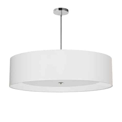 Dainolite Helena 4 Light Pendant 34" Dia Polished Chrome Finish White Shade White Diffuser Lamp|Luminaire suspendu Helena de Dainolite de 34 po de diamètre avec abat-jour blanc qui diffuse la lumière, fini chromé poli et 4 ampoules