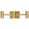 Dainolite Wilson Vanity Light 33w LED Aged Brass Frosted Acrylic Diffuser Lamp