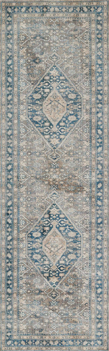 Lucia Traditional 2'6\" x 8'0\" Runner Rug in Blue Indoor Area Rug