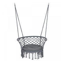 Outsunny Hanging Hammock Chair, Cotton Rope Porch Hammock Swing With Metal Frame And Cushion, Large 