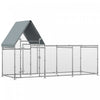Pawhut Walk In Chicken Run, Large Galvanized Chicken Coop, Hen Poultry House Cage, Rabbit Hutch Metal Enclosure With Water-resist Cover For Outdoor Backyard Farm, 119\" X 42\" X 68\"