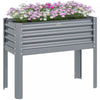 Outsunny Raised Garden Bed W/ Legs Galvanized Elevated Planter Box Silver