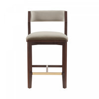 Patricia Modern Wood Upholstered Counter Stool in Linen Bar Stool