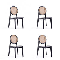 Versailles Industry Chic Wood Dining Chair in Black and Natural - Set of 4 