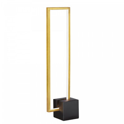 Dainolite Florence LED Table Lamp 22w Aged Brass Finish Matte Black Concrete Base|Lampe de table Florence de Dainolite avec base en béton noir mat, fini laiton vieilli et ampoule à DEL de 22 W
