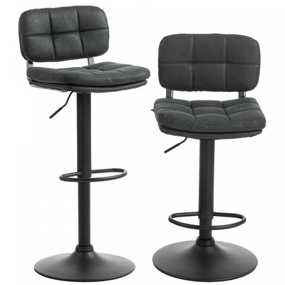 HOMCOM Bar Stools Set of 2, Adjustable Swivel Counter Height Barstools