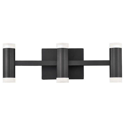 Dainolite Wilson Vanity Light 33w LED Matte Black Frosted Acrylic Diffuser Lamp|Lumière de coiffeuse Wilson e Dainolite en acrylique givré qui diffuse la lumière, avec fini noir mat et ampoule à DEL de 33 W