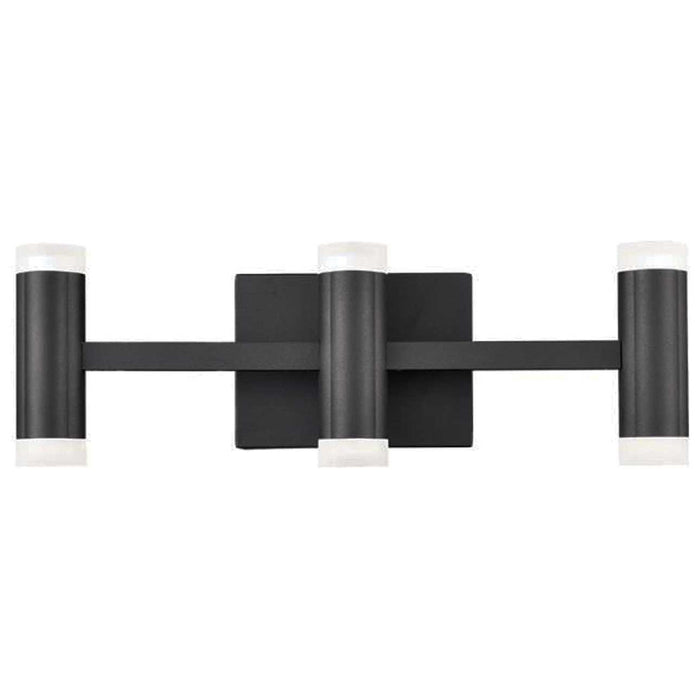 Dainolite Wilson Vanity Light 33w LED Matte Black Frosted Acrylic Diffuser Lamp
