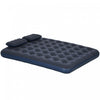 Outsunny Double Air Mattress With 2 Pillows Inflatable Twin Air Bed, Blue