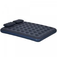 Outsunny Double Air Mattress With 2 Pillows Inflatable Twin Air Bed, Blue