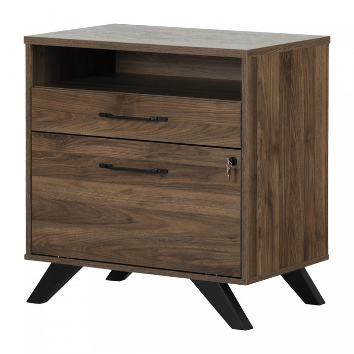 Helsy 2-drawer File Cabinet - Natural Walnut 