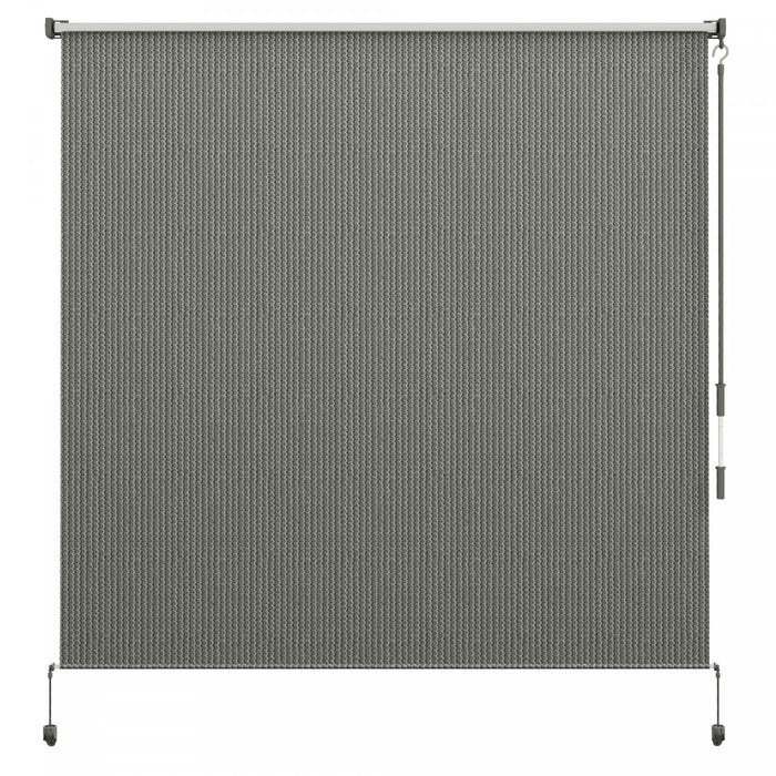 Outsunny Outdoor Roller Shade, 6' X 6' Patio Door Blinds, Dark Grey