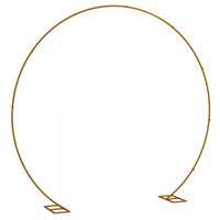 Outsunny 9.1ft Gold Wedding Arch Round Backdrop Stand For Birthday Party