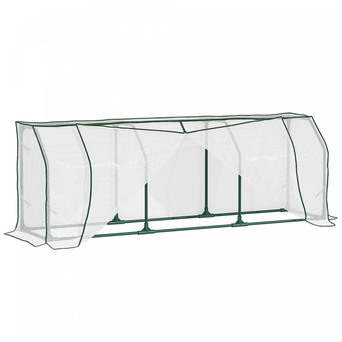 Outsunny 71\" X 17\" X 24\" Mini Greenhouse Portable Hot House For Plants With Zipper Design For Outdoor, Indoor, Garden, White