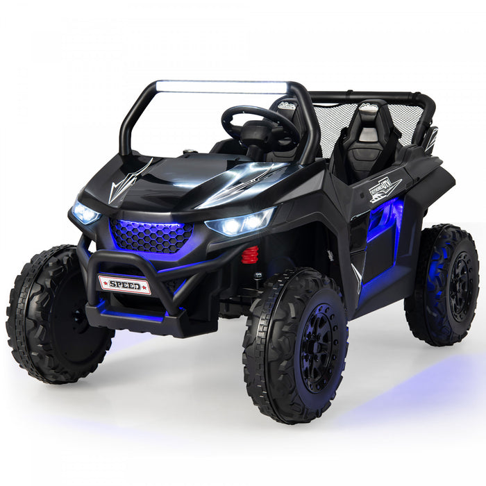 Costway 12v 2-seater Kids Ride On Utv Rc Electric Vehicle Suspension With Lights & Music