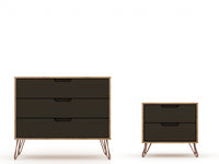 Rockefeller Mid-Century Modern 2-Piece Dresser Set in Gray 