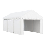 Outsunny 10 X 20ft Carport, Portable Garage With 2 Roll-up Doors, White