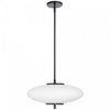 Dainolite Maddie LED Pendant 20w Matte Black Opal White Glass Lamp