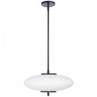 Dainolite Maddie LED Pendant 20w Matte Black Opal White Glass Lamp
