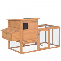 Pawhut 2-tier Chicken Coop Wooden Hen House Rabbit Hutch Poultry Cage Pen Outdoor Backyard With Run 