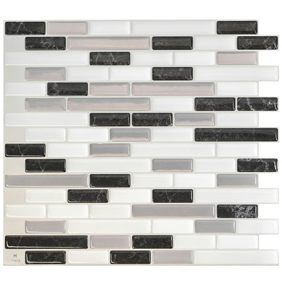 Smart Tiles Peel and Stick 4-Sheet 10 x 9 Backsplash - Muretto Alaska|Dosseret Smart Tiles peler et coller 10 x 9, 4 feuilles - Muretto Alaska