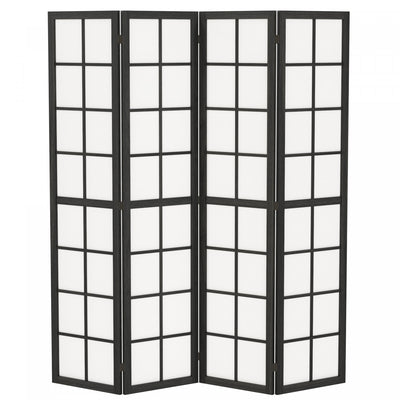 HOMCOM 4 Panel Room Divider, 5.6 ft Folding Privacy Screen, Black