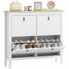 HOMCOM Shoe Cabinet with 4 Flip Drawers, Narrow Shoe Storage Cabinet