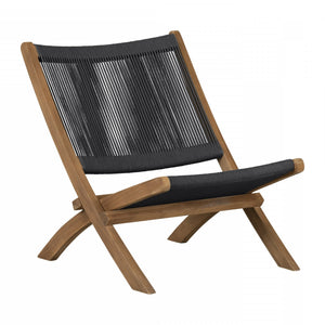 Agave Wood Rope Lounge Chair – Natural/Grey