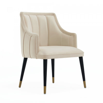 Eda Modern Wood Armchair in Cream Dining Chair | Fauteuil moderne Eda en bois avec accoudoirs, coloris creme