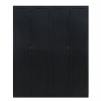 Cornelia Modern 2-Piece Wardrobe Closet in Black Armoire