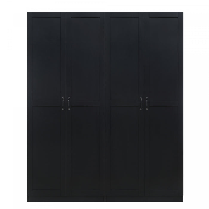Cornelia Modern 2-Piece Wardrobe Closet in Black Armoire