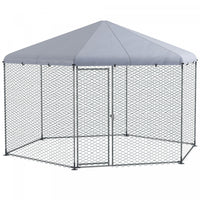 Pawhut 13.1' X 11.4' Chicken Coop, Large Chicken Run With Cover For Outdoor Backyard, Metal Poultry