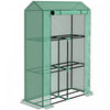 Outsunny Mini Greenhouse With 3 Tier Shelves, Roll-up Door, Green