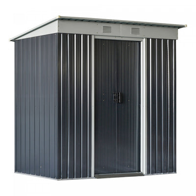 Outsunny 7' X 4' Outdoor Storage Shed, Metal Garden Tool Storage House Organizer With Lockable Slidi|Outsunny Abri De Jardin Avec Portes Coulissantes Et Bouche D'aeration, Gris