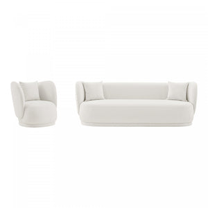 Siri Modern 2-Piece Sofa Set in Cream