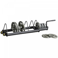 Soozier Horizontal Weight Rack, Weight Plate Rack Holder, Bumper Plate Storage With Transport Wheels