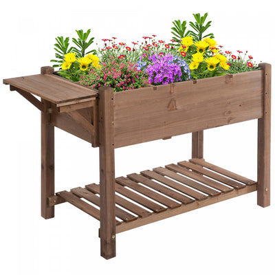 Outsunny Raised Garden Bed With 8 Grids And Storage Shelf, Elevated Planter Box With Legs, For Veget|Outsunny 49 '' X 21 '' X 29 '' Support De Plante De Jardin Sureleve Support De Plante De Jardin Sure