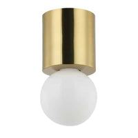 Dainolite Theron 1 Light Flush Mount Globe Aged Brass Finish Lamp
