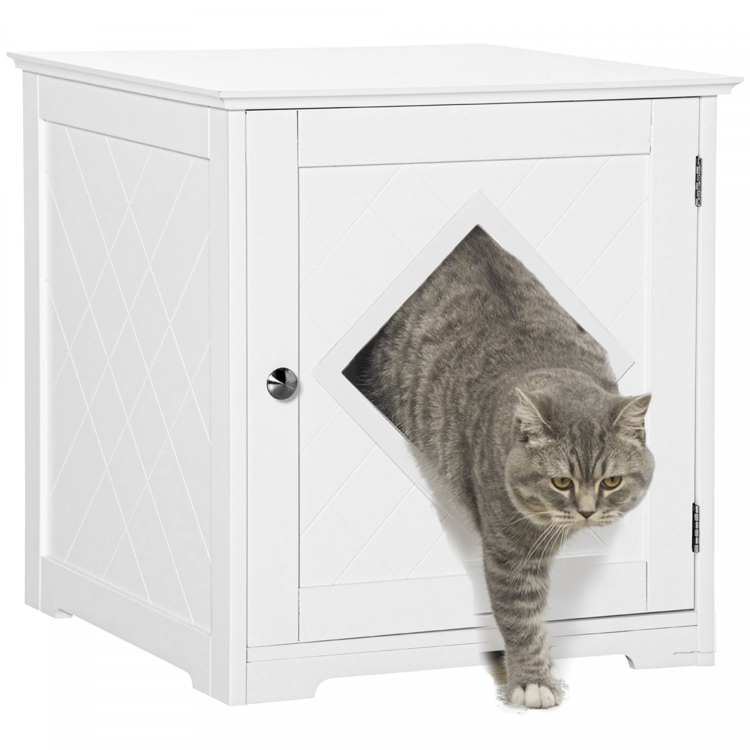 Pawhut Cat Litter Box Enclosure End Table, Indoor Cat Washroom