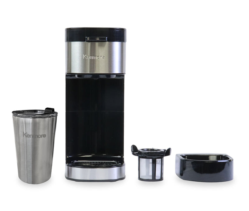Kenmore Single Serve Coffee Maker with Travel Mug – Black - KKCMKCM-B
