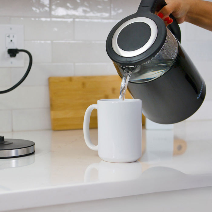 Kenmore Double Wall Digital Glass Kettle with Touch-Activated Controls - KKTKDB1.7L