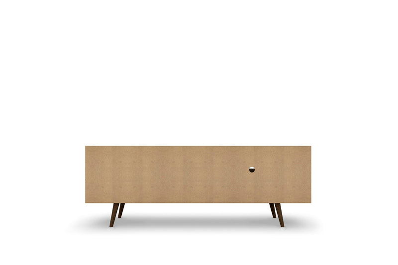 Manhattan Comfort Liberty 62.99\" Mid-Century Modern TV Stand with 3 Shelves & 2 Doors - White & Yellow