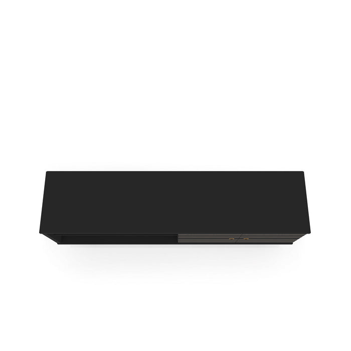 Manhattan Comfort Liberty 62.99\" Mid-Century Modern TV Stand with 3 Shelves & 2 Doors - Black