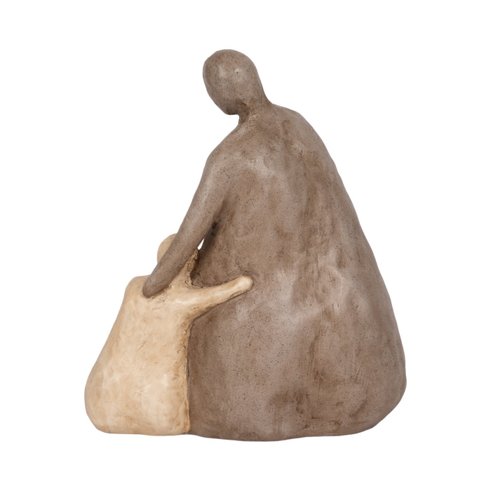 Resin 10\" Parent and Child - Brown