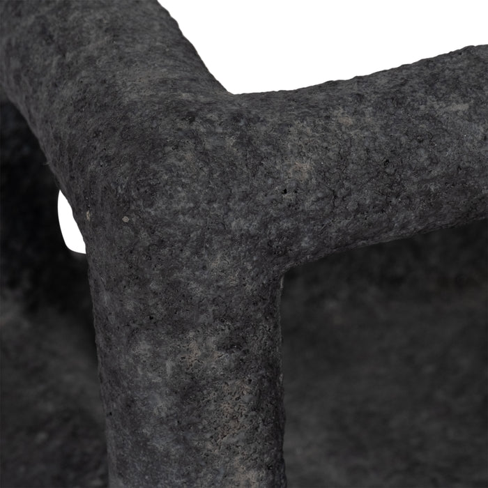 6\" Textured Open Square Cube - Black