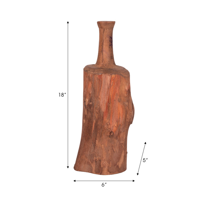 Reclaimed Wood 18\" Bottle Tabletop Decor - Brown
