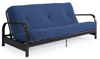 Dorel Home Cleo Black Metal Arm Full Size Futon Frame with 6