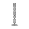 12\" Mixed Bubble Taper Candleholder - Black